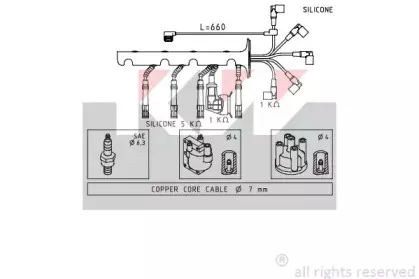 Комплект проводов зажигания KW купить