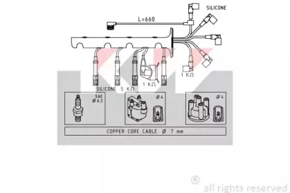 Комплект проводов зажигания KW купить