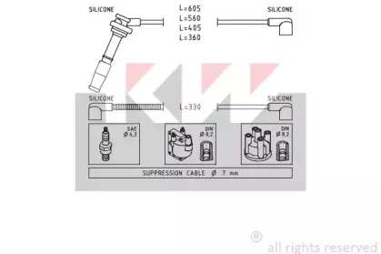 Комплект проводов зажигания KW купить