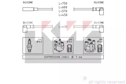 Комплект проводов зажигания KW купить