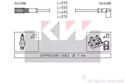 Комплект проводов зажигания KW купить