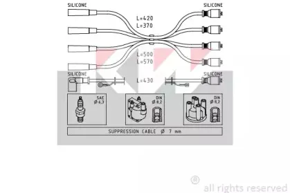 Комплект проводов зажигания KW купить