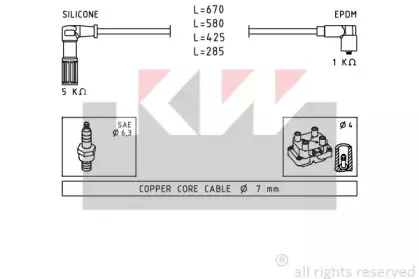 Комплект проводов зажигания KW купить