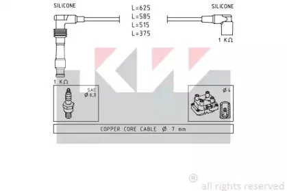 Комплект проводов зажигания KW купить