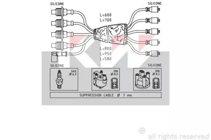 Комплект проводов зажигания KW купить