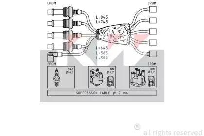 Комплект проводов зажигания KW купить