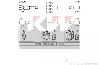 Комплект проводов зажигания KW купить