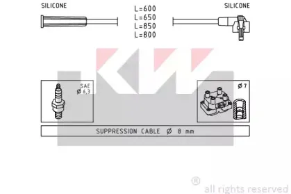 Комплект проводов зажигания KW купить