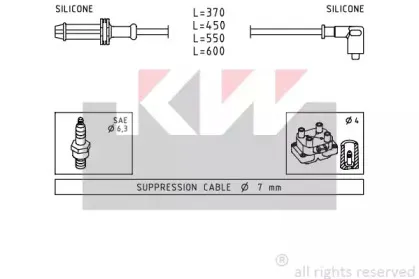 Комплект проводов зажигания KW купить