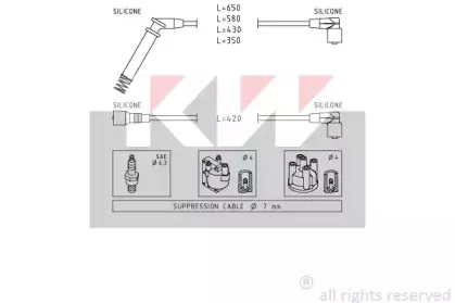 Комплект проводов зажигания KW купить