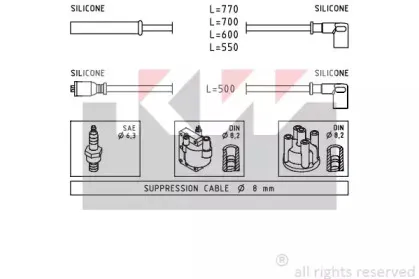 Комплект проводов зажигания KW купить