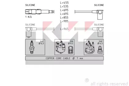 Комплект проводов зажигания KW купить