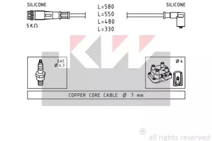 Комплект проводов зажигания KW купить