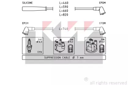 Комплект проводов зажигания KW купить
