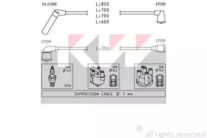 Комплект проводов зажигания KW купить
