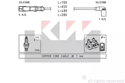 Комплект проводов зажигания KW купить