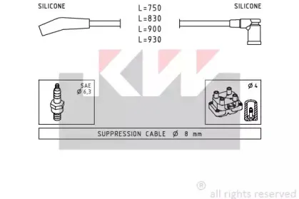 Комплект проводов зажигания KW купить