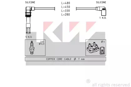 Комплект проводов зажигания KW купить