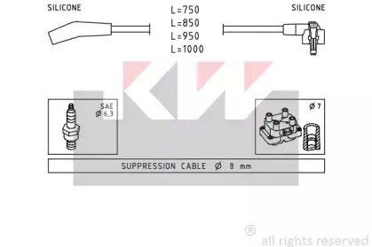 Комплект проводов зажигания KW купить