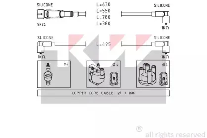 Комплект проводов зажигания KW купить
