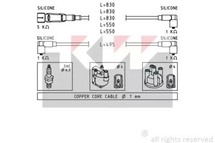 Комплект проводов зажигания KW купить