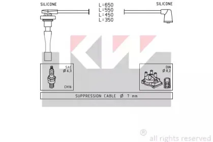 Комплект проводов зажигания KW купить