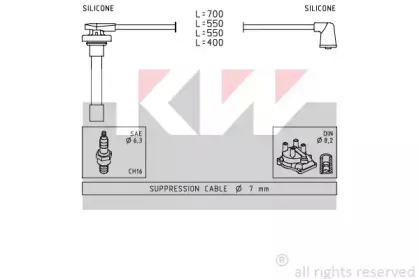 Комплект проводов зажигания KW купить