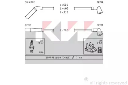 Комплект проводов зажигания KW купить