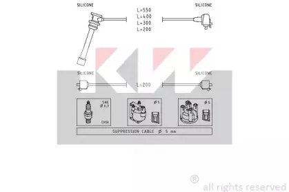 Комплект проводов зажигания KW купить