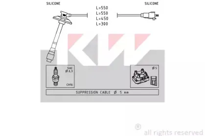 Комплект проводов зажигания KW купить