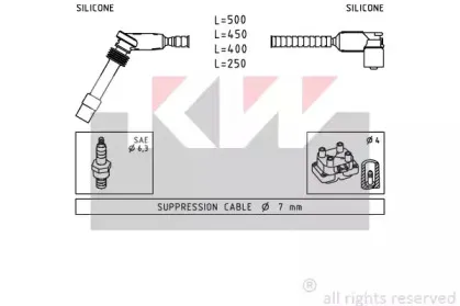 Комплект проводов зажигания KW купить