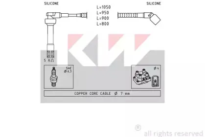 Комплект проводов зажигания KW купить