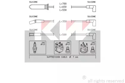 Комплект проводов зажигания KW купить