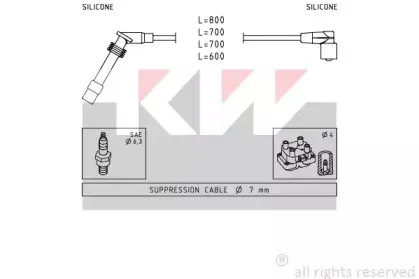 Комплект проводов зажигания KW купить