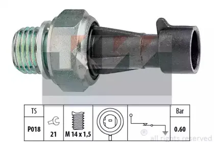 500 129 KW Датчик тиску масла (аналог EPS 1.800.129/Facet 7.0129 ) KW купить