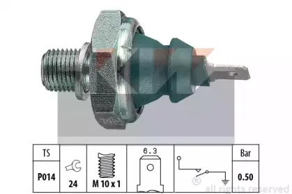 500 138 KW Датчик тиску масла (аналог EPS 1.800.138/Facet 7.0138 ) KW купить