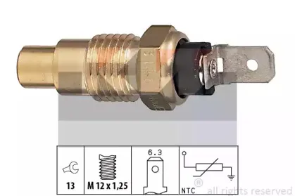 530 121 KW Датчик температури охолодж. рідини/масла/топлива (аналог EPS 1.830.121/Facet 7.3121 ) KW купить
