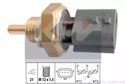 530 365 KW Датчик температури охолодж. рідини/масла/топлива (аналог EPS 1.830.365/Facet 7.3365 ) KW купить