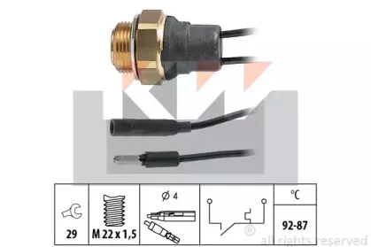Термовыключатель, вентилятор радиатора KW купить