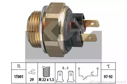 550 111 KW Датчик включення вентилятора (аналог EPS 1.850.111/Facet 7.5111 ) KW купить