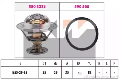 580 323 KW Термостат (аналог EPS 1.880.323/Facet 7.8323 ) KW купить