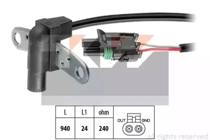 453 010 KW Датчик  р/вала,  к/вала (аналог EPS 1.953.010/Facet 9.0010 ) KW купить