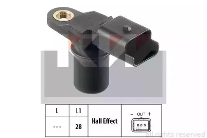 453 348 KW Датчик  р/вала,  к/вала (аналог EPS 1.953.348/Facet 9.0348 ) KW купить