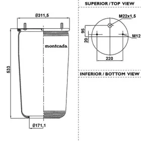Кожух пневматической рессоры montcada купить