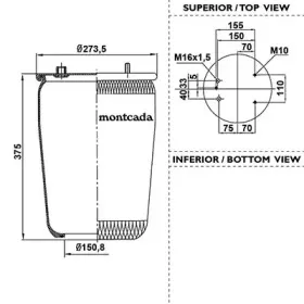 Кожух пневматической рессоры montcada купить