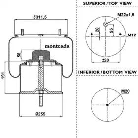Кожух пневматической рессоры montcada купить