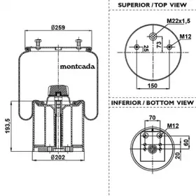 Кожух пневматической рессоры montcada купить