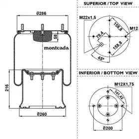 Кожух пневматической рессоры montcada купить