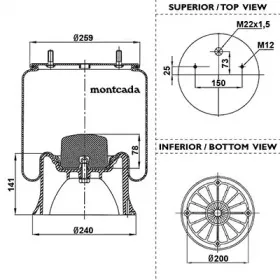Кожух пневматической рессоры montcada купить