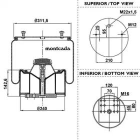 Кожух пневматической рессоры montcada купить